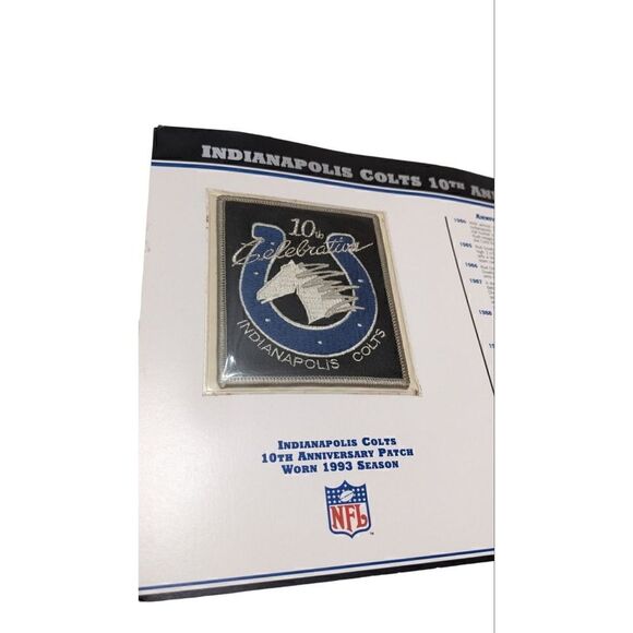 Indianapolis Colts 10th Anniversary‎ Patch Willabee Ward Stat Card Vintage - Picture 2 of 4